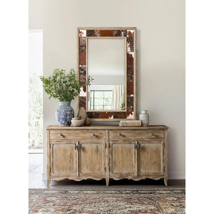 Caldera Sideboard by Jonathan Charles in light spain painted walnut. Made from main acacia veneer in a unique style.
