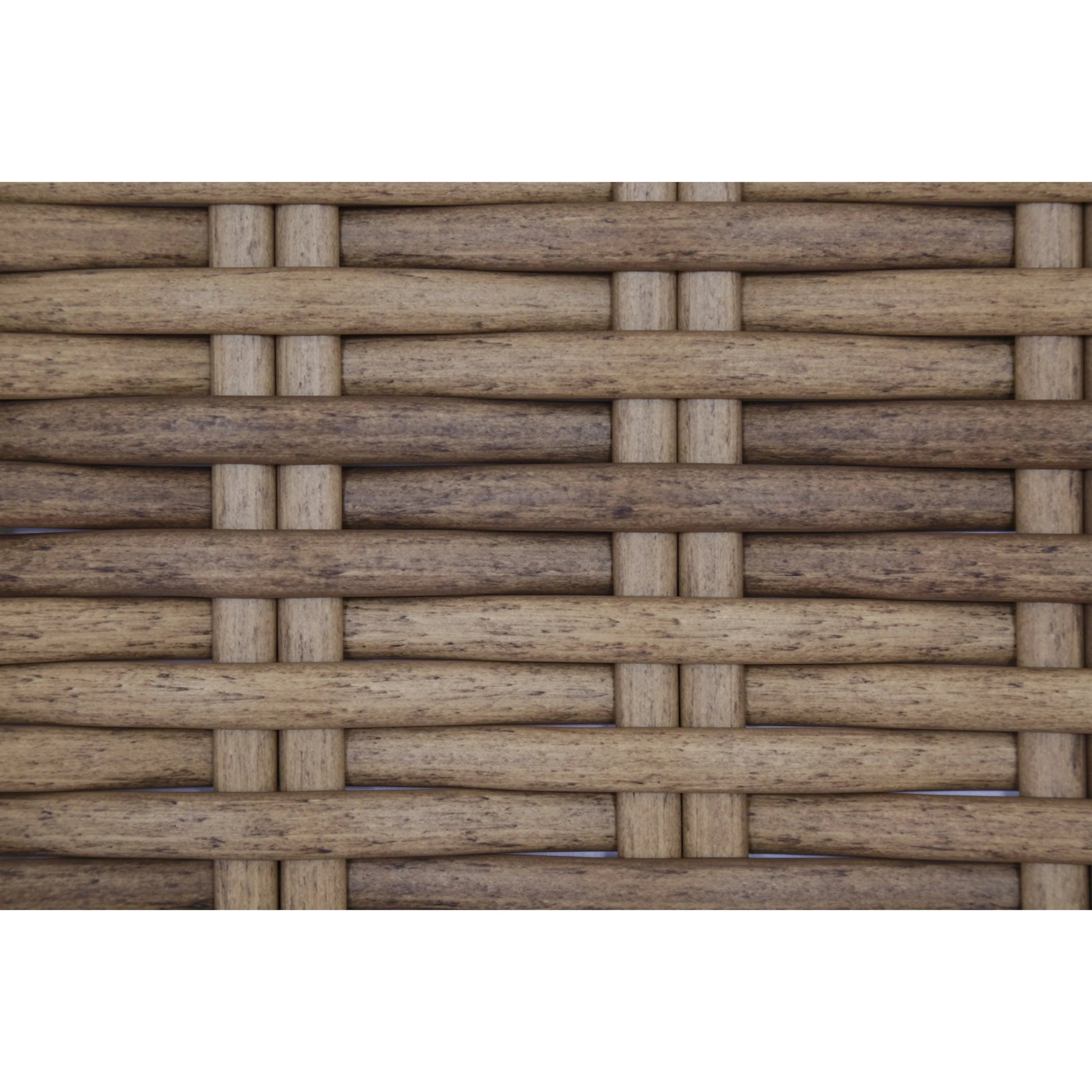 Havana Outdoor Ottoman in Canvas Flax by Sunset West in tobacco. Made from resin wicker in a modern style.