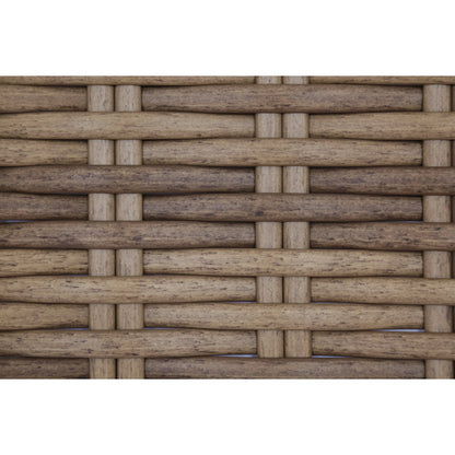 Havana Outdoor Ottoman in Canvas Flax by Sunset West in tobacco. Made from resin wicker in a modern style.