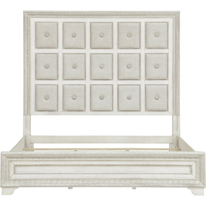 Camila Bed by Pulaski Furniture in semi-transparent creamy white. Made from ash veneers in a modern style.