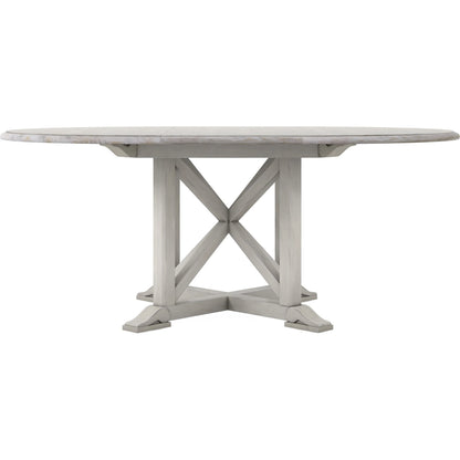 Alcove Round Dining Table by A.R.T. Furniture in belgian ivory. Made from acacia solids, maple veneers in a traditional style.