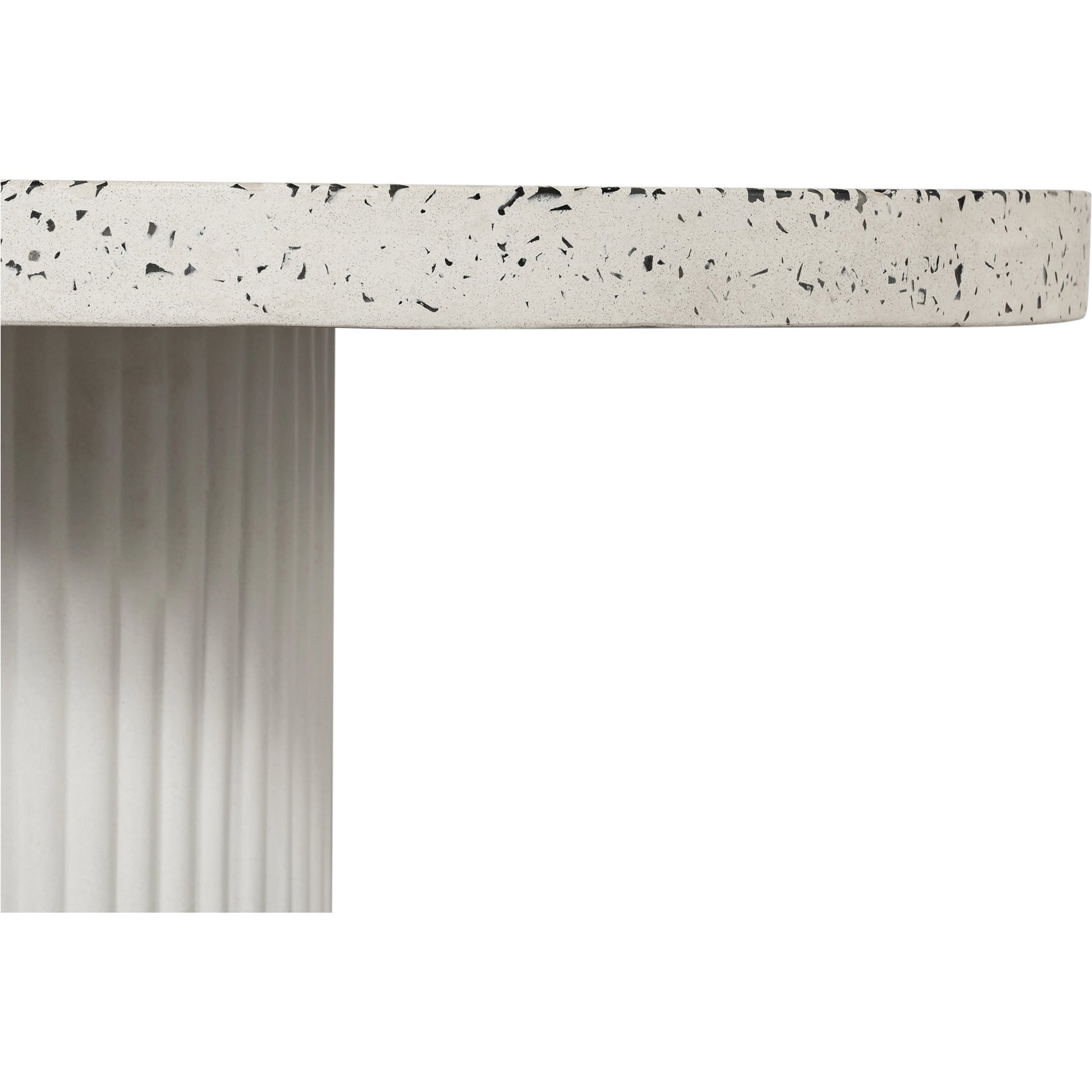 Lyon Outdoor Dining Table by Moe's Home Collection in light grey. Made from concrete, terrazzo, foam core with metal bar reinforcement in a modern style.