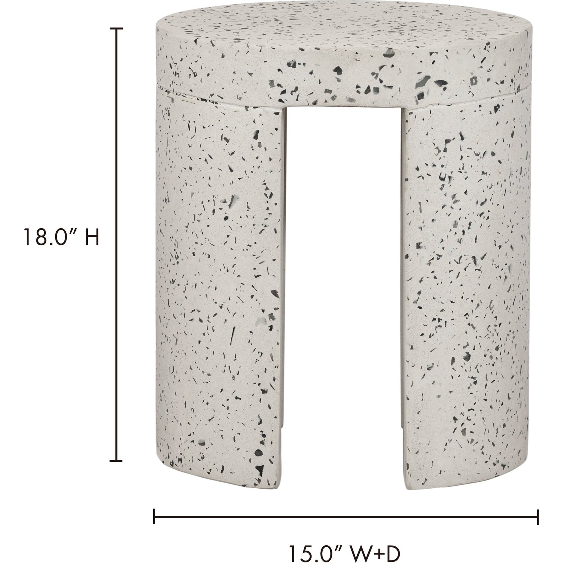 Lyon Outdoor Stool by Moe's Home Collection in greystone. Made from cement, terrazzo in a modern style.