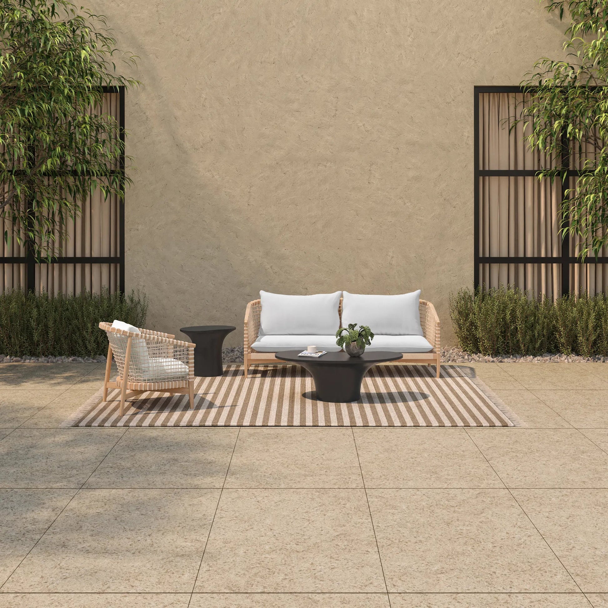 Yumi Outdoor Coffee Table by Moe's Home Collection. Made from fiberglass reinforced concrete in a modern style.