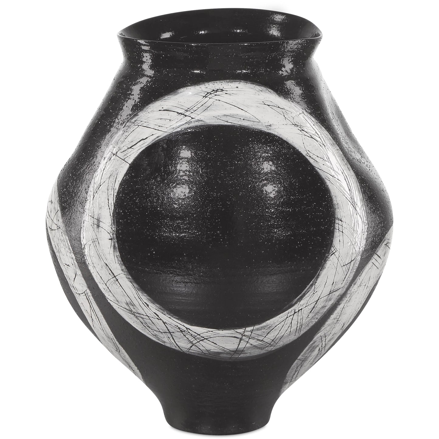 002 SI-2191839 | Additional Silo | Satori Vase by Currey and Company in black, light gray. Made from porcelain in a modern style.