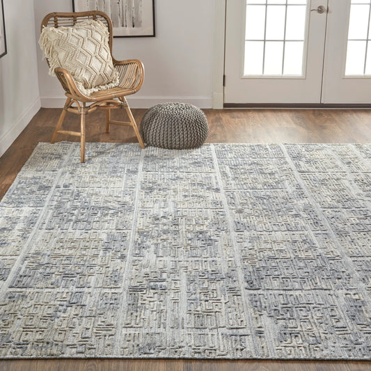 Elias Rug - 6590F by Feizy in gray, ivory. Made from viscose, wool in a unique style.