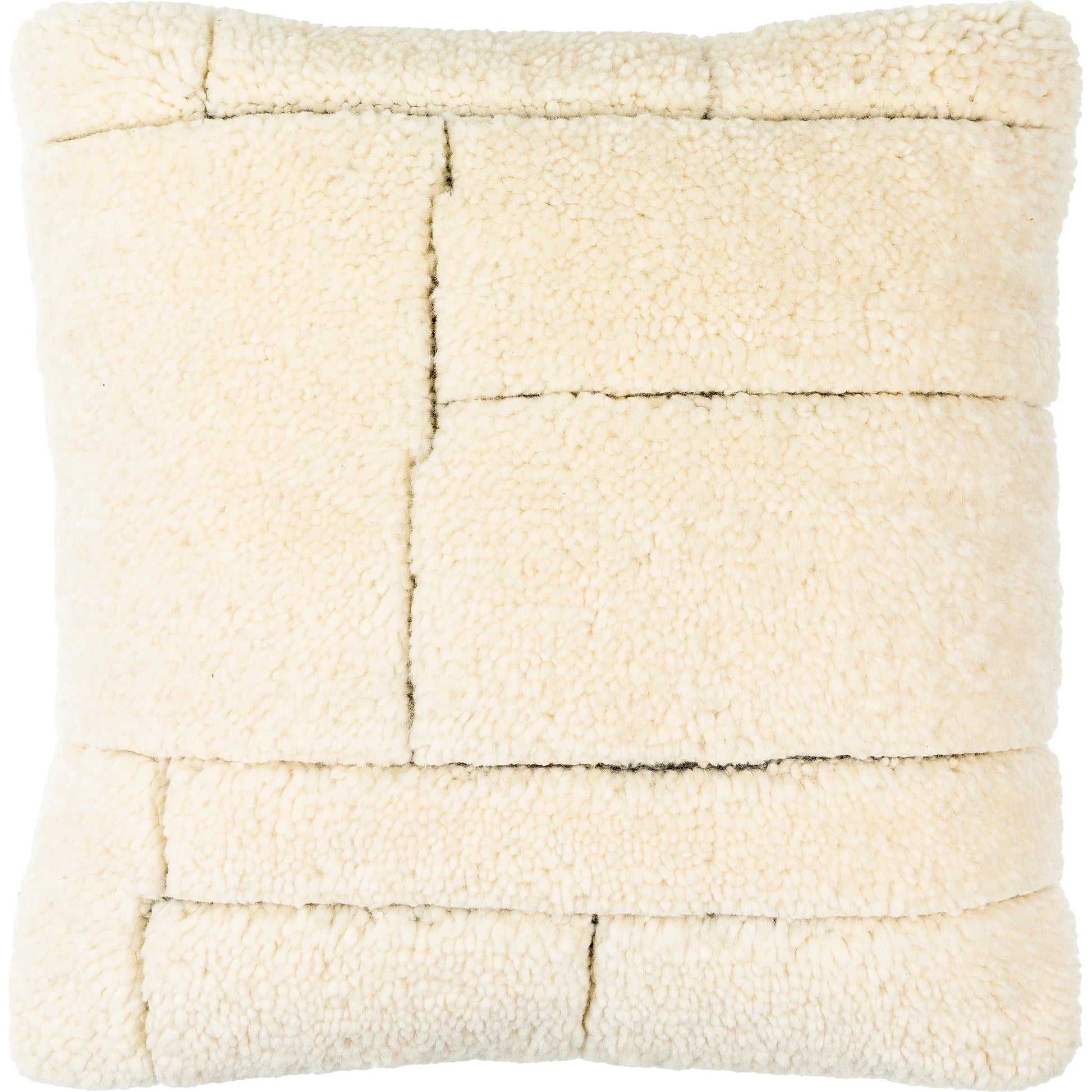 Jakob Pillow - 481429 by Surya in cream, black. Made from front: 80% wool, 20% cotton, back: 100% cotton in a modern style.