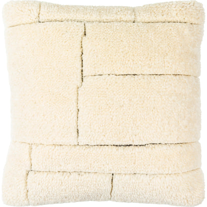 Jakob Pillow - 481429 by Surya in cream, black. Made from front: 80% wool, 20% cotton, back: 100% cotton in a modern style.