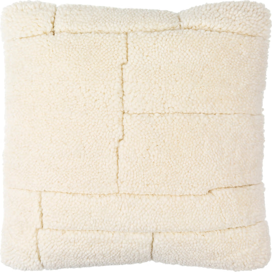 Jakob Pillow - 481434 by Surya in cream. Made from front: 80% wool, 20% cotton, back: 100% cotton in a modern style.