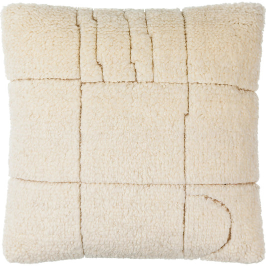 Jakob Pillow - 481448 by Surya in cream. Made from front: 80% wool, 20% cotton, back: 100% cotton in a modern style.