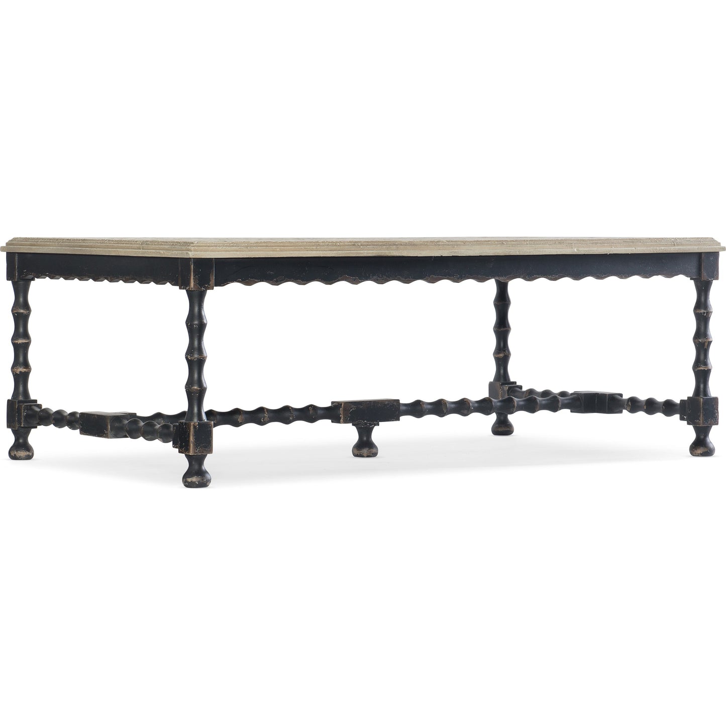 000 SI-1748666 | Primary Silo | Ciao Bella Cocktail Table by Hooker Furniture in black, flaky white. Made from maple veneers, solid-wood edge top in a traditional style.