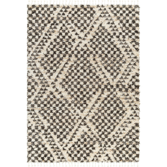 Jakarta Rug - 32679 by Livabliss in black/cream. Made from main: 100% polyester in a unique style.