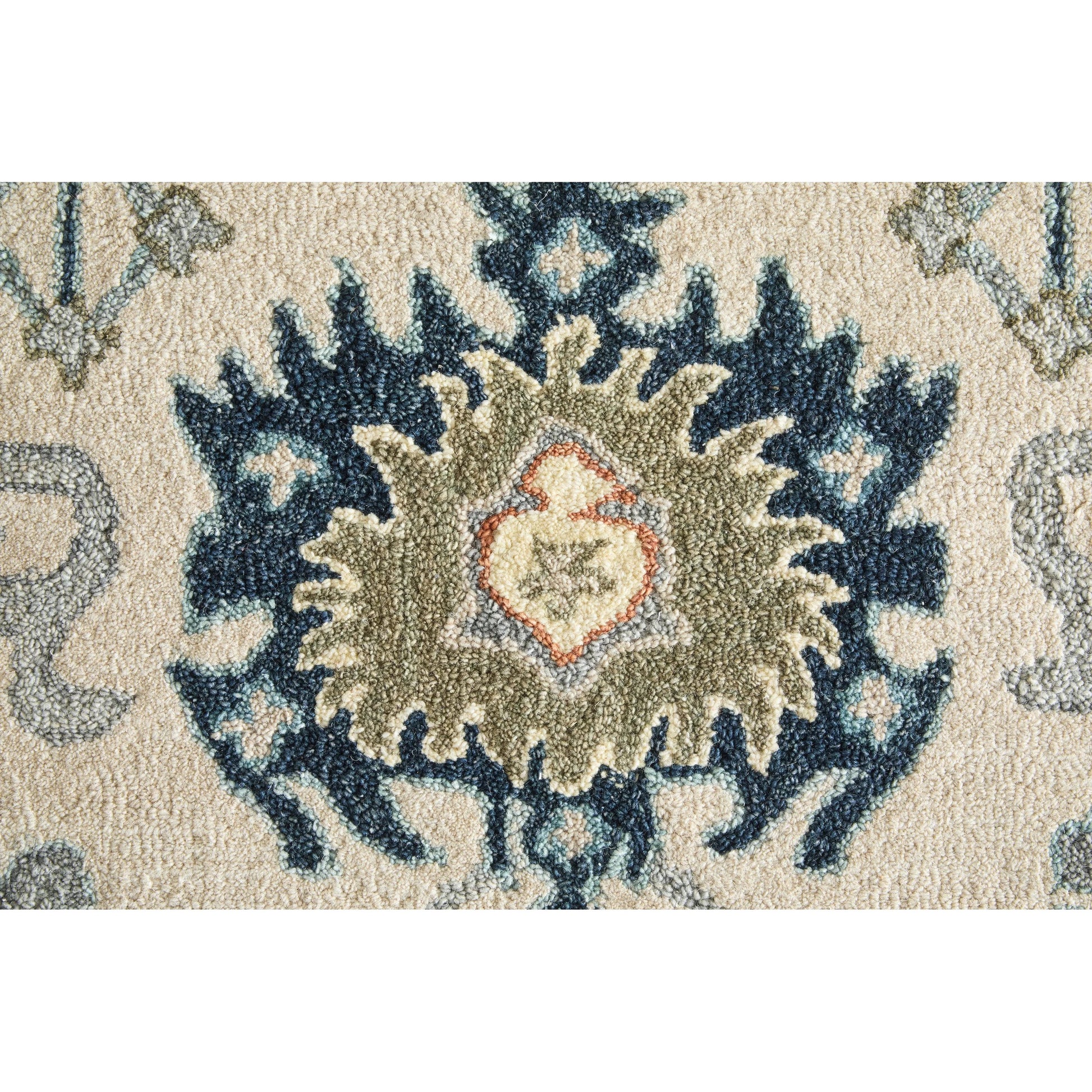 Springfield Traditional & Botanical SPF8A46F Rug by Feizy in blue, gray, ivory. Made from wool in a unique style.