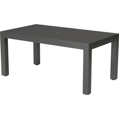 Vegas Outdoor Rectangular Dining Table by Sunset West in graphite. Made from aluminum in a modern style.
