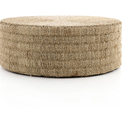 Pascal Coffee Table by Four Hands in light natural. Made from pandan rope, albasia plywood, rattan in a coastal style.