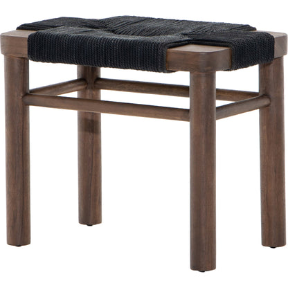 Shona Stool by Four Hands in russet mahogany, vintage cotton. Made from solid mahogany, cotton rope in a rustic style.