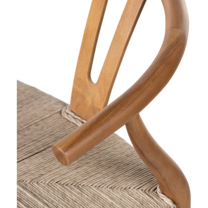 Muestra Dining Chair by Four Hands. Made from solid teak, 100% polyethylene in a coastal style.