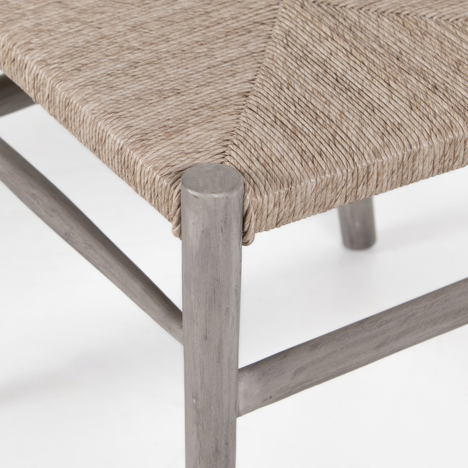 Muestra Dining Chair by Four Hands. Made from solid teak, 100% polyethylene in a coastal style.