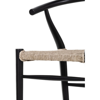 Muestra Counter Stool by Four Hands in vintage white, black teak. Made from solid teak, 100% polyethylene in a coastal style.