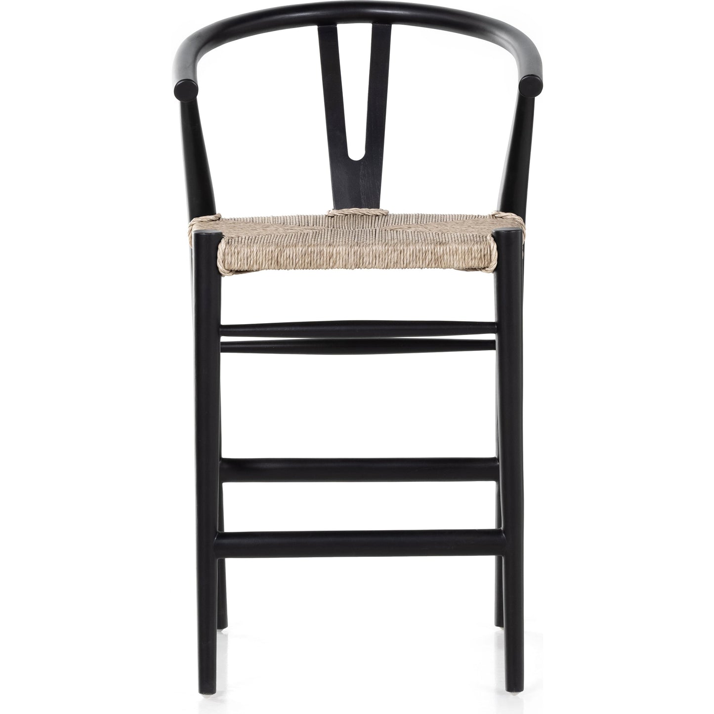 021 SR-712750 | Additional Silo | Muestra Counter Stool by Four Hands in vintage white, black teak. Made from solid teak, 100% polyethylene in a coastal style.