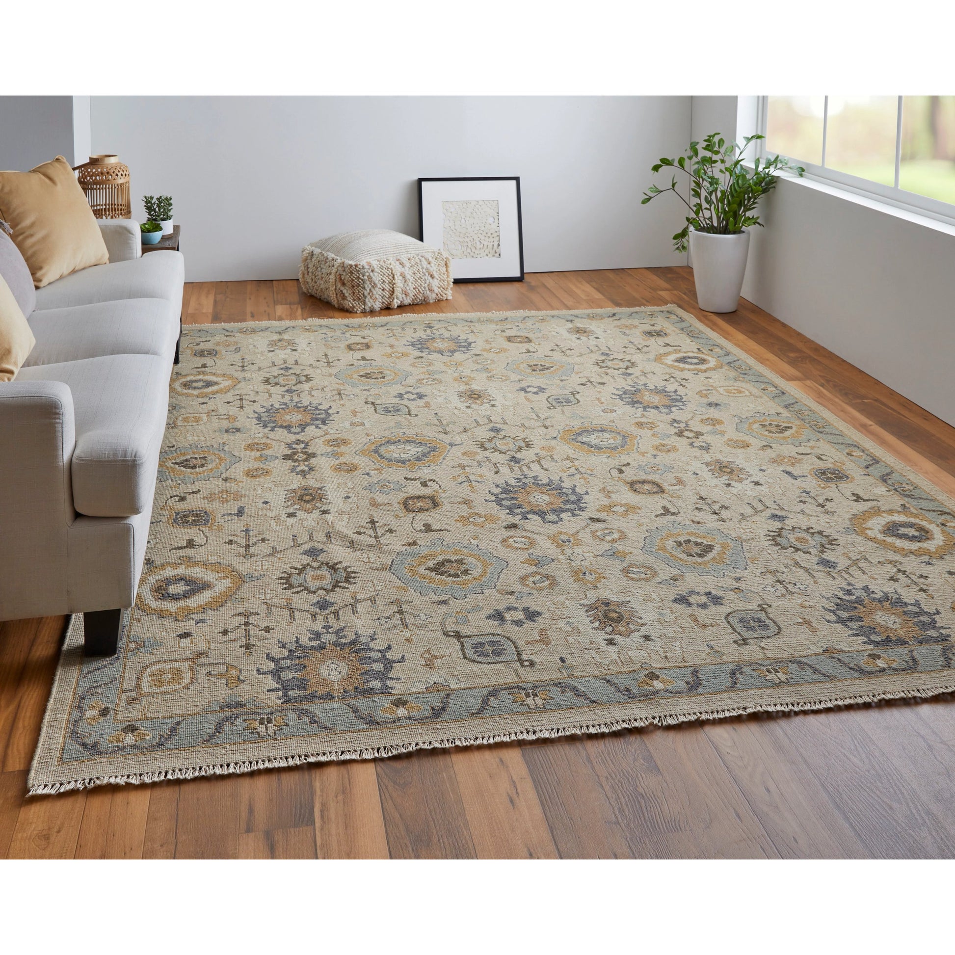 Corbitt Traditional Oriental Rug - 0613F by Feizy in tan, blue, gold. Made from unique in a unique style.