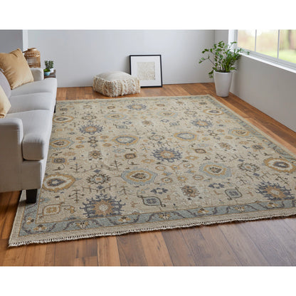 Corbitt Traditional Oriental Rug - 0613F by Feizy in tan, blue, gold. Made from unique in a unique style.