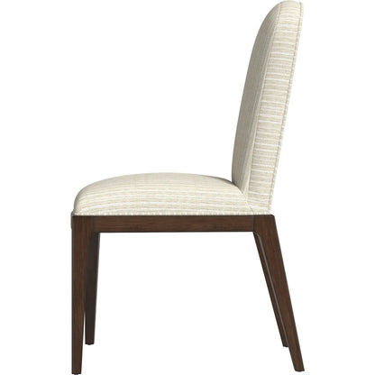 Verge Upholstered Side Chair (Set of 2) by A.R.T. Furniture in beige and handcrated walnut. Made from parawood solids in a traditional style.
