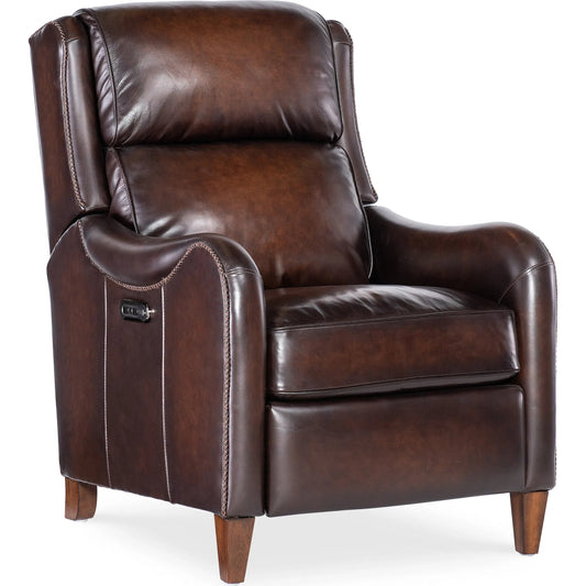 Carrington Power Recliner w/Power Headrest by Hooker Furniture in dark wood. Made from unique in a traditional style.