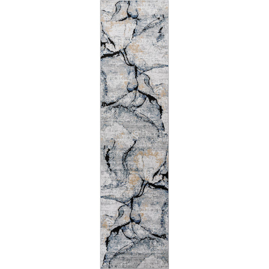 Jolie Rug - 6781 by Livabliss in medium gray, tan, light gray, ivory, charcoal, dark blue. Made from unique in a unique style.