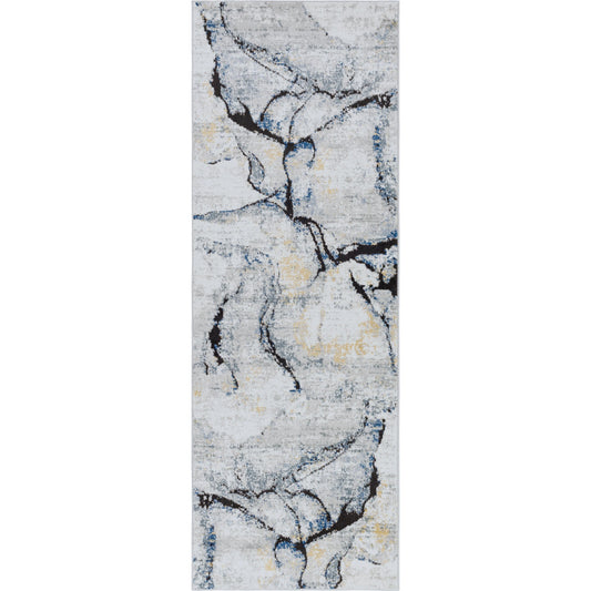 Jolie Rug - 6781 by Livabliss in medium gray, tan, light gray, ivory, charcoal, dark blue. Made from unique in a unique style.