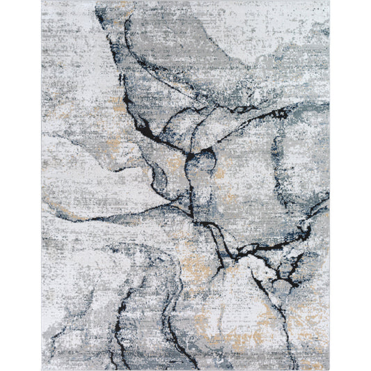 Jolie Rug - 6781 by Livabliss in medium gray, tan, light gray, ivory, charcoal, dark blue. Made from unique in a unique style.