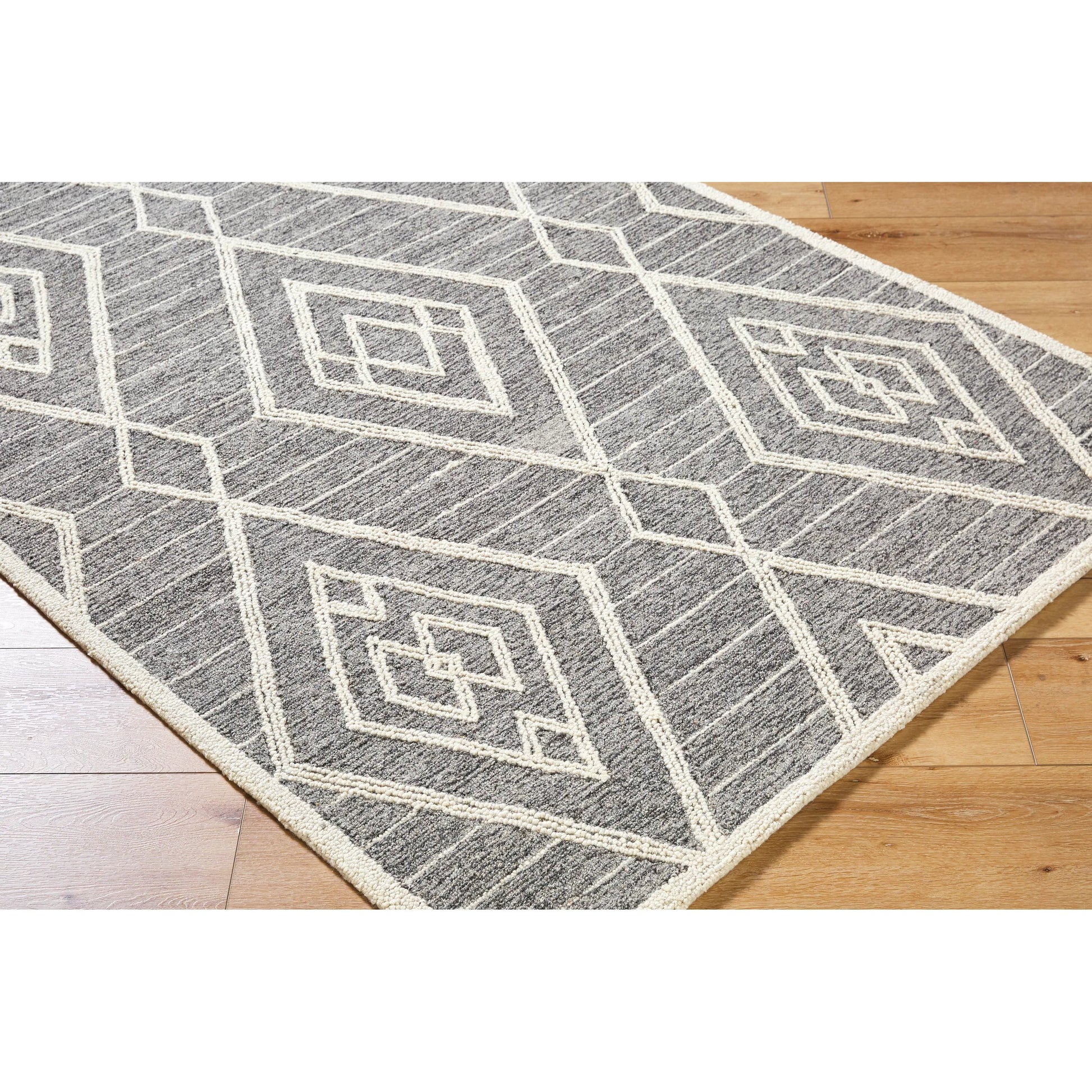 Jules JLS-2300 Rug by Livabliss in slate gray, ivory. Made from wool in a unique style.