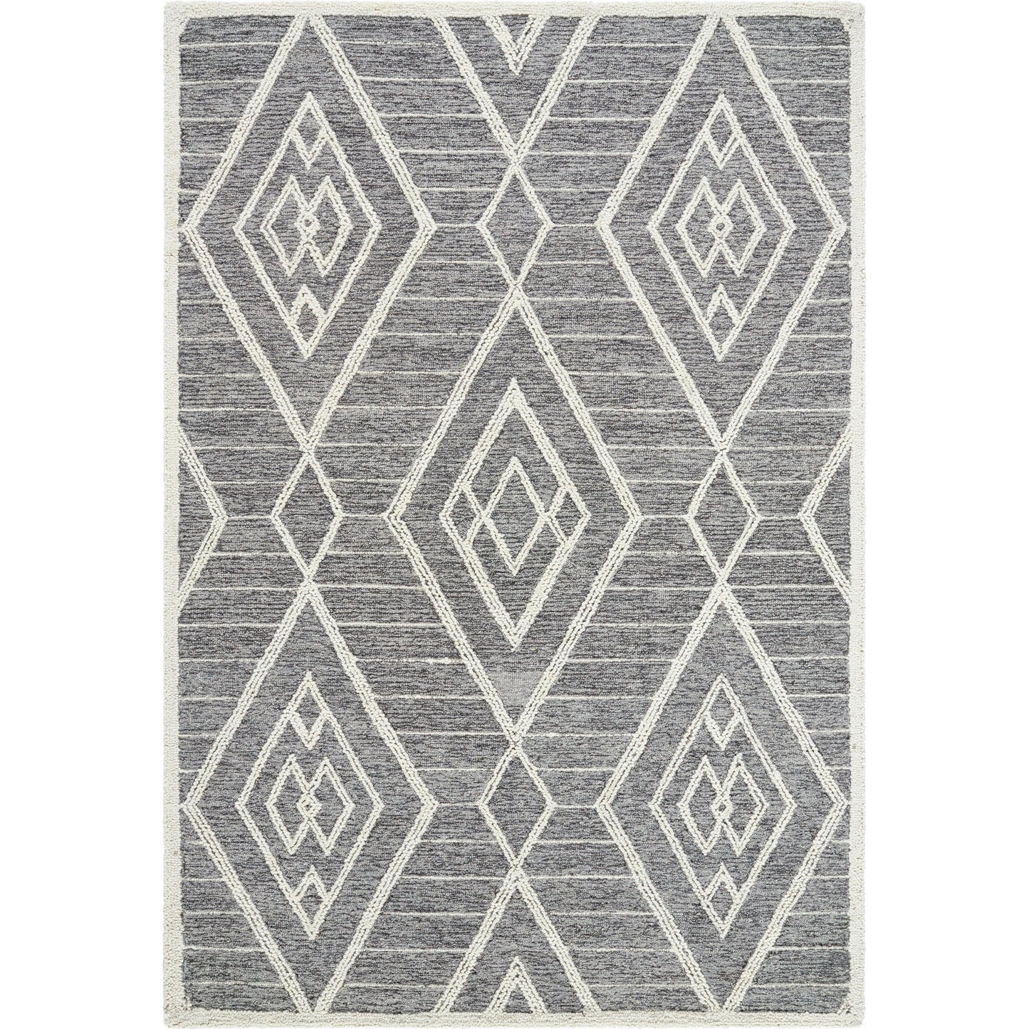 001 SI-2167589,SI-2167590,SI-2167591,SI-2167592 | Primary Silo | Jules JLS-2300 Rug by Livabliss in slate gray, ivory. Made from wool in a unique style.