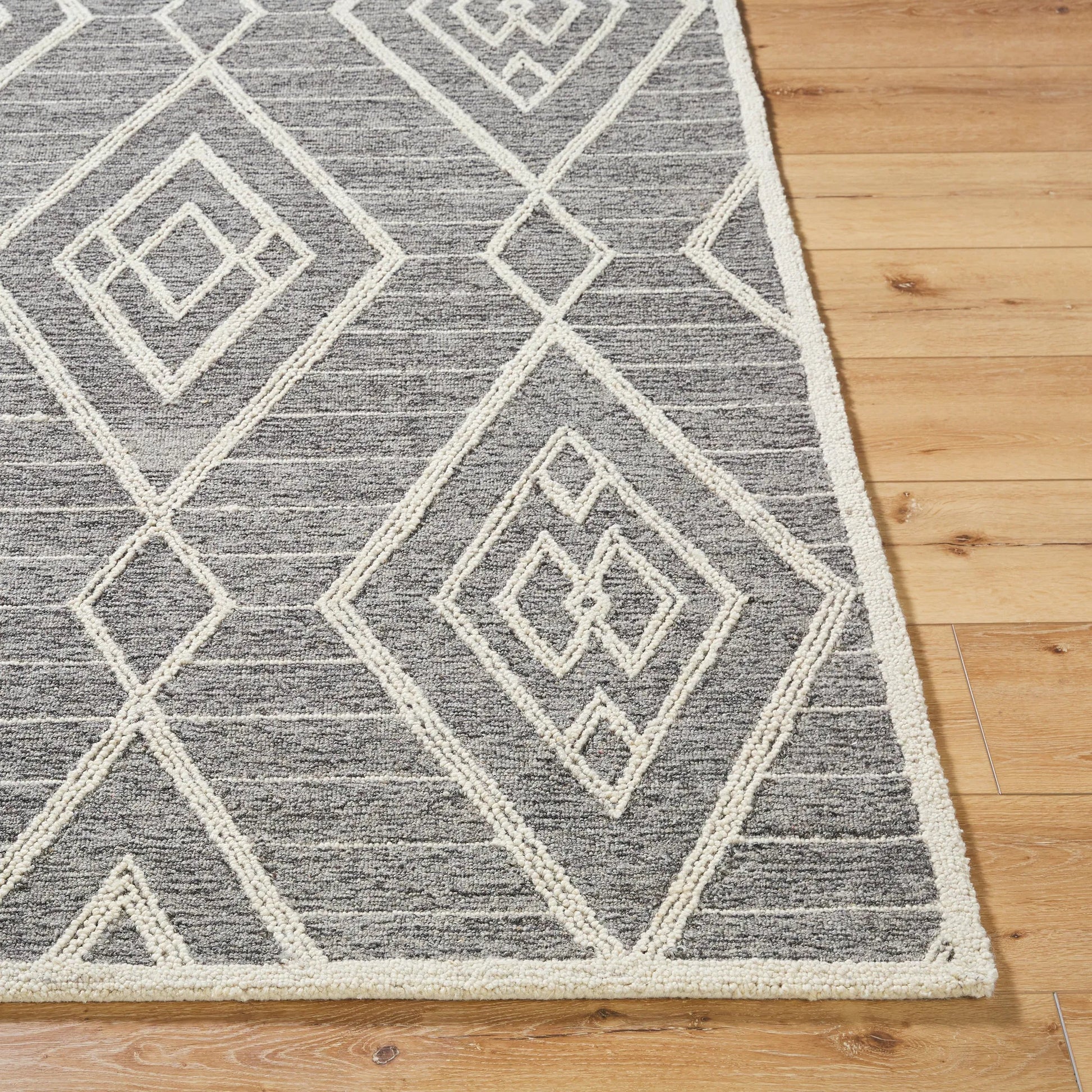 Jules JLS-2300 Rug by Livabliss in slate gray, ivory. Made from wool in a unique style.