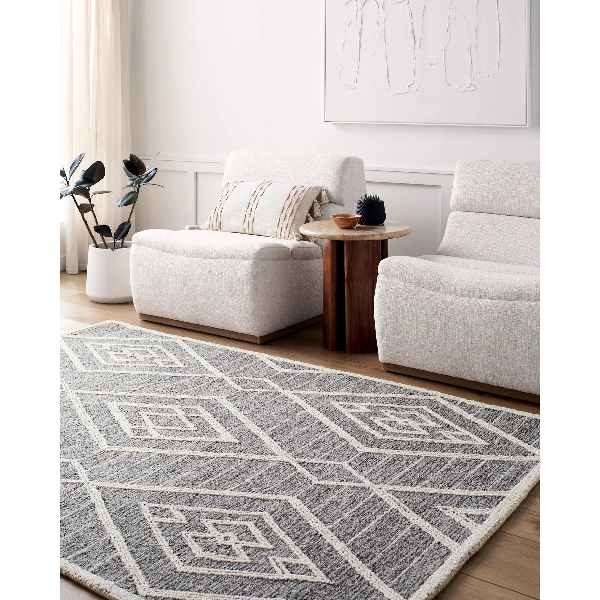 Jules JLS-2300 Rug by Livabliss in slate gray, ivory. Made from wool in a unique style.