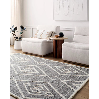 Jules JLS-2300 Rug by Livabliss in slate gray, ivory. Made from wool in a unique style.