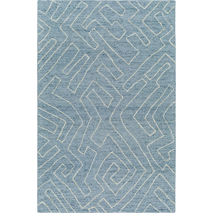 Jules JLS-2301 Rug by Livabliss in slate blue, ivory. Made from face: 100% wool, warp: 100% cotton in a unique style.