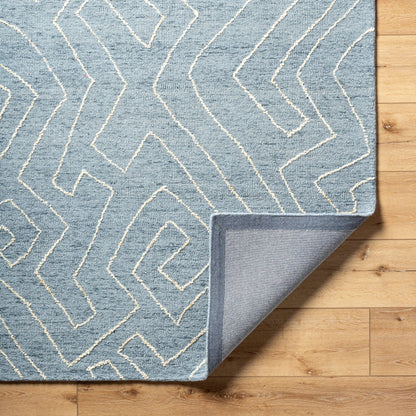 Jules JLS-2301 Rug by Livabliss in slate blue, ivory. Made from face: 100% wool, warp: 100% cotton in a unique style.
