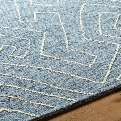 Jules JLS-2301 Rug by Livabliss in slate blue, ivory. Made from face: 100% wool, warp: 100% cotton in a unique style.