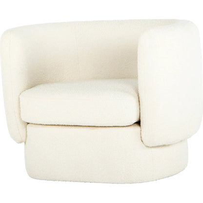 Koba Chair Maya by Moe's Home Collection in white. Made from upholstery: 95% polyester, 5% acrylic, pine, plywood frame, s-spring, webbing support, foam in a modern style.
