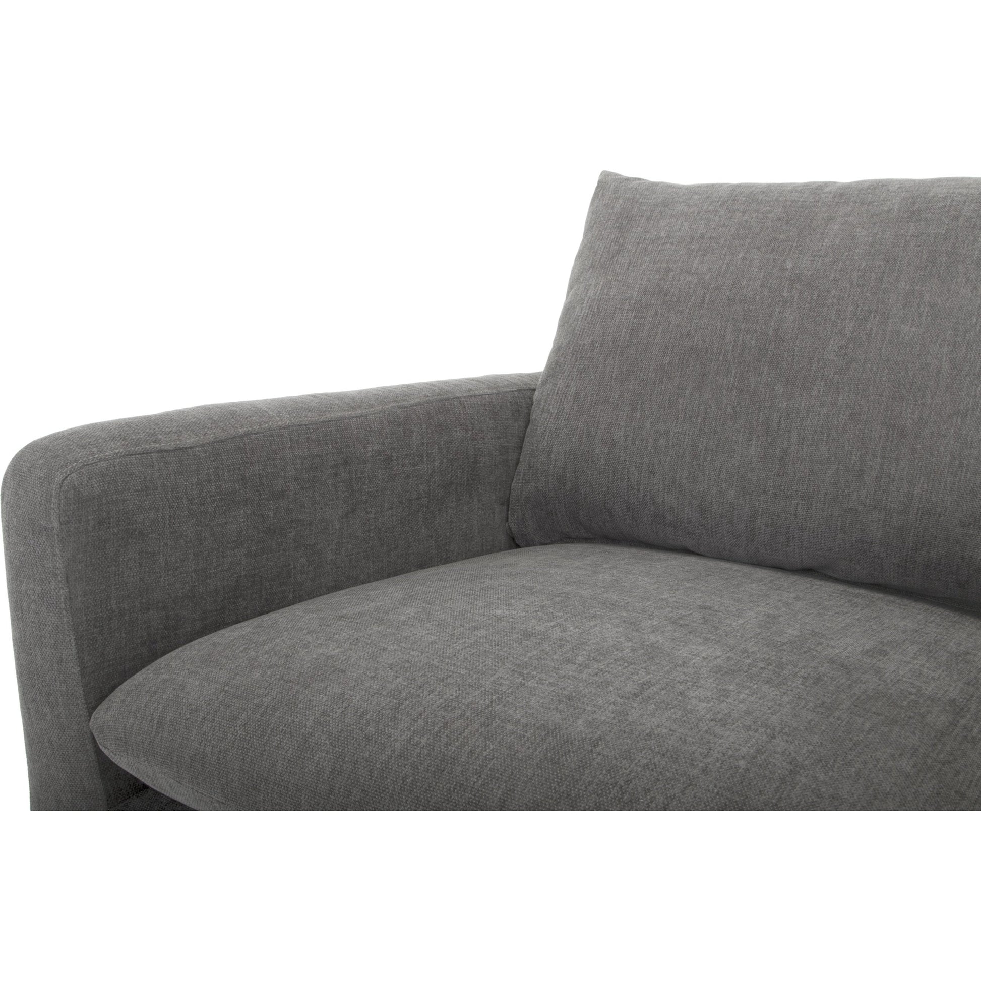 Paris Armchair by Moe's Home Collection in blue. Made from upholstery: 100% polyester, pine, plywood frame, webbing support, steel legs, foam in a transitional style.