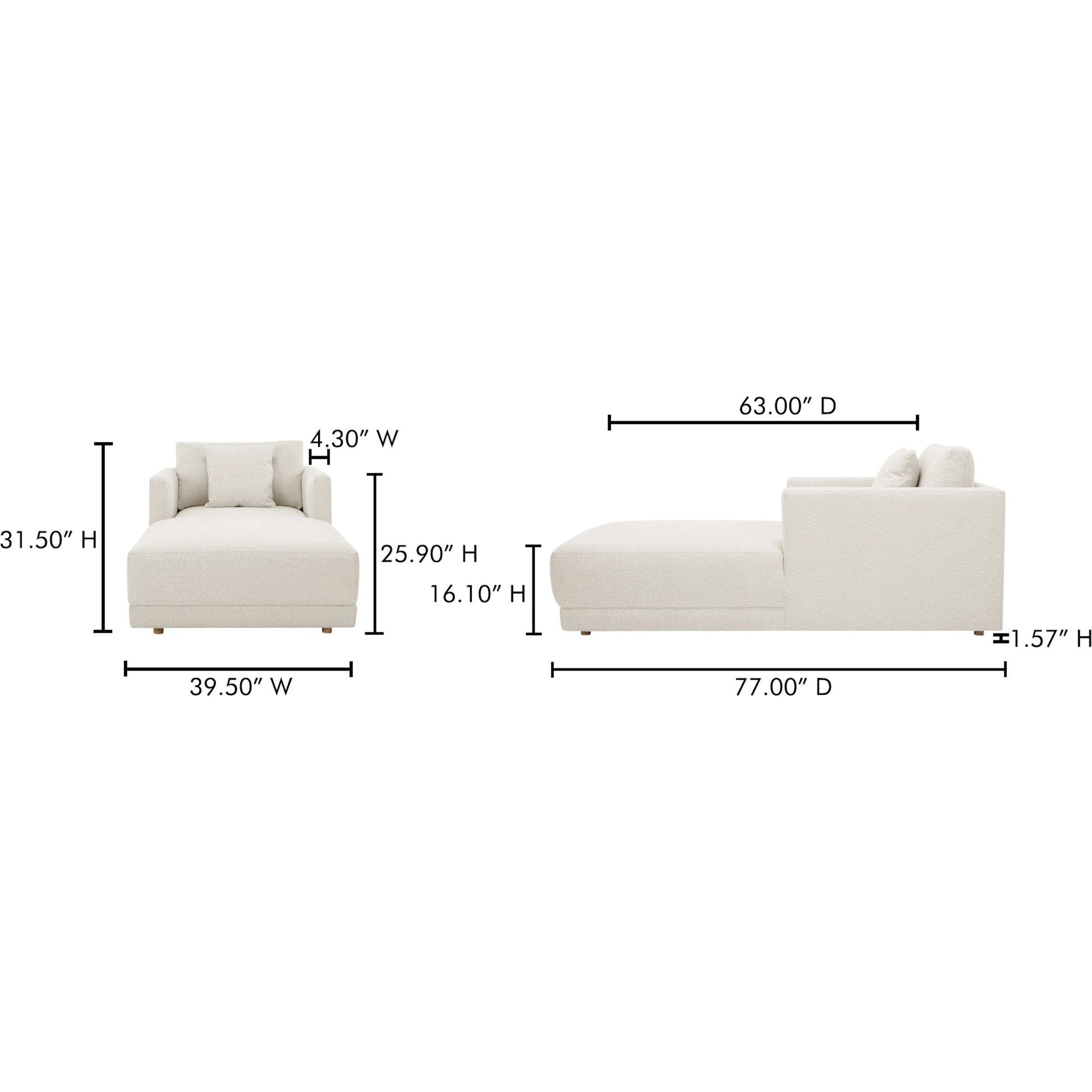 Bryn Chaise by Moe's Home Collection. Made from unique in a transitional style.