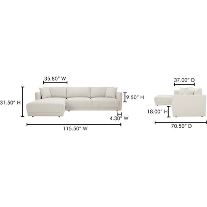 Bryn Sectional by Moe's Home Collection. Made from unique in a transitional style.
