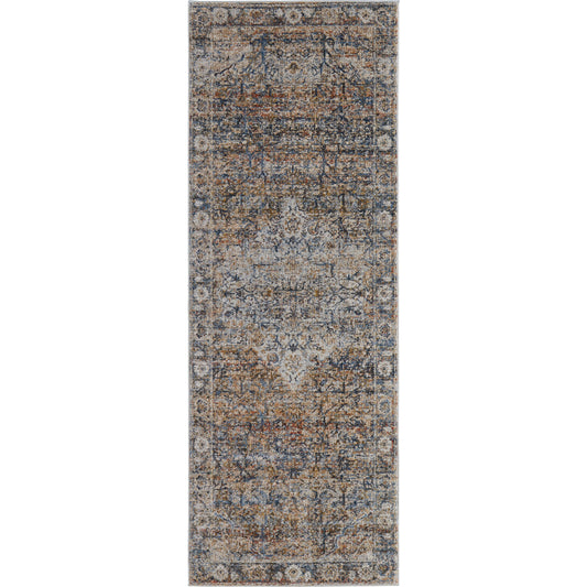 Kaia Transitional Rug - 39GMF by Feizy in tan, orange, blue. Made from unique in a unique style.