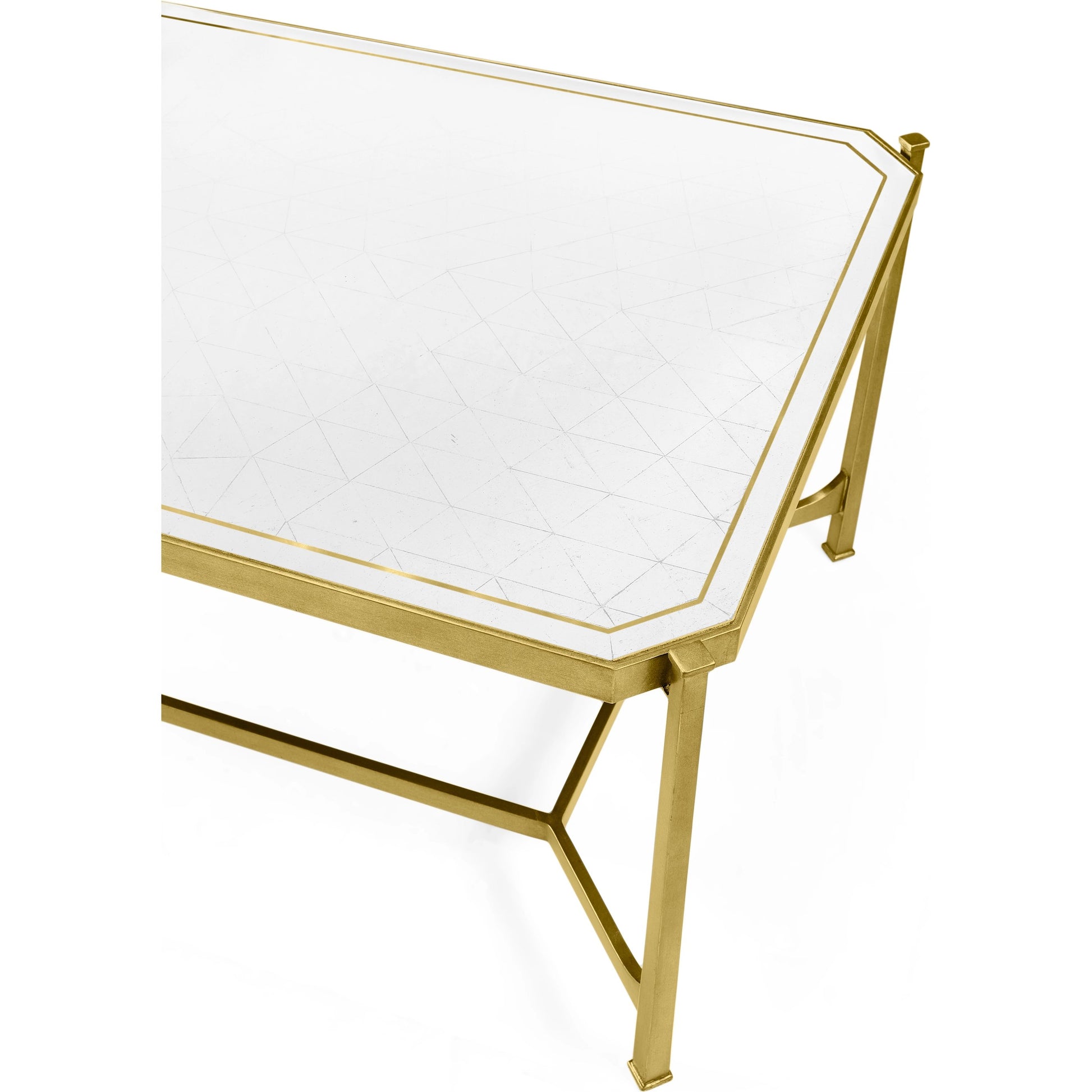 Luxe Cocktail Table by Jonathan Charles in gold and gilded iron. Made from iron in a modern style.