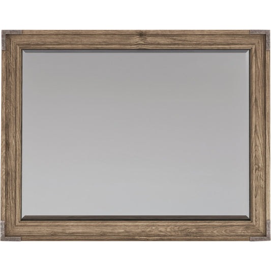 Passage Mirror by A.R.T. Furniture in brown and light oak. Made from ash solids with knotty oak veneers in a rustic style.