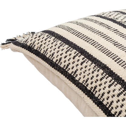 Jasna Pillow - 27455 by Surya in cream, black. Made from 100% cotton in a eclectic & global style.