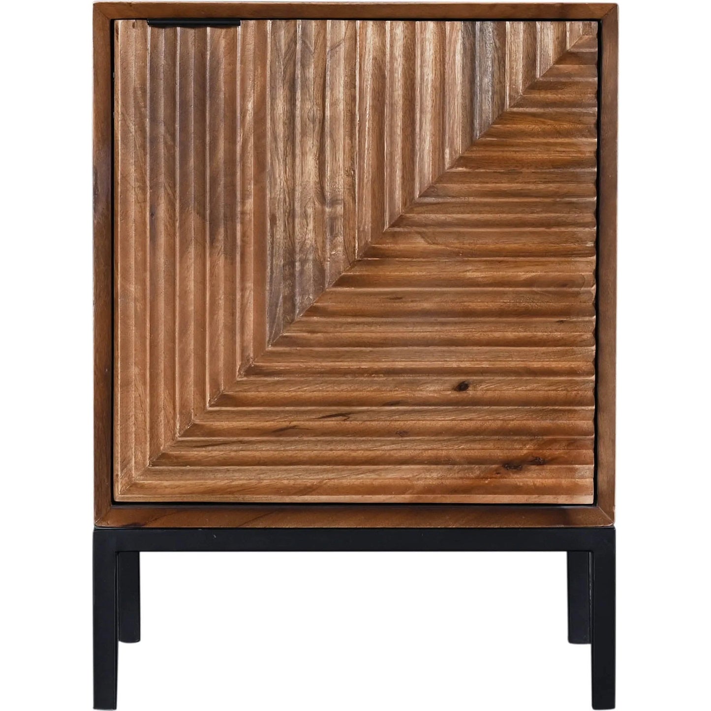 008 SI-2325092 | Additional Silo | Nikita Nightstand by LH Imports in pecan and pecan, black. Made from mango wood, iron base in a unique style.