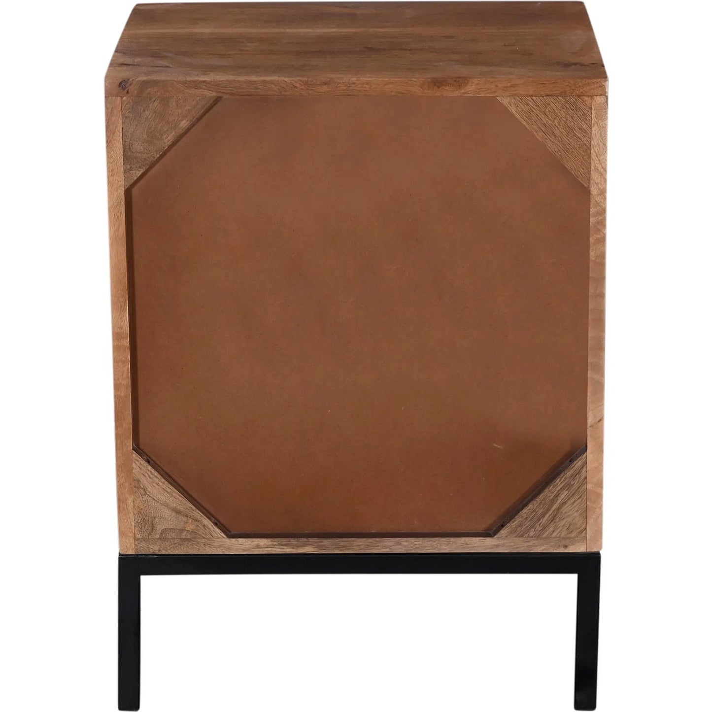 009 SI-2325092 | Additional Silo | Nikita Nightstand by LH Imports in pecan and pecan, black. Made from mango wood, iron base in a unique style.
