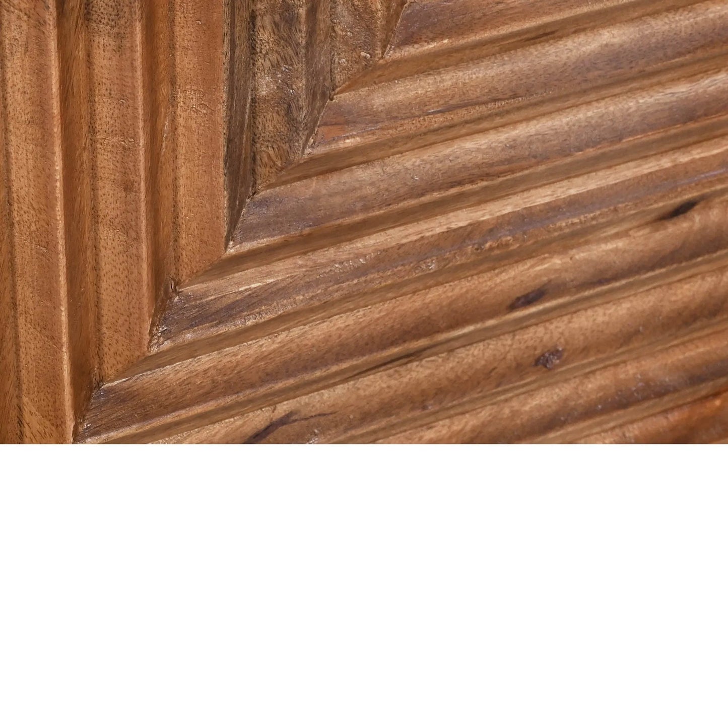 011 SI-2325092 | Closeup | Nikita Nightstand by LH Imports in pecan and pecan, black. Made from mango wood, iron base in a unique style.